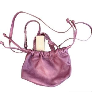 NWT, Madewell The Piazza Mini Crossbody Bag, Leather, Purple, 11” X 5.5” X 5”